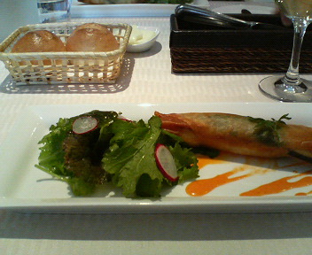 茄子とエビの春巻き