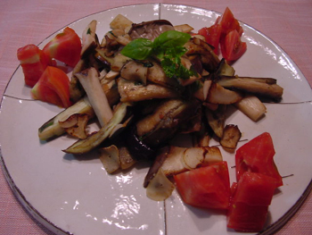 ナスとエリンギのにんにくソテー